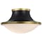 Nuvo Lafayette 1-Light Flush 18 in. Matte Black/Natural Brass White Opal Glass 60/7906 - alternate 4
